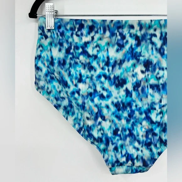 🆕 NWOT Athleta High Waist Swim Bottom Bikini Dark Lapis Blue Print Size Medium - Picture 9 of 14